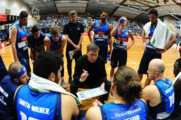 Giants coach Jamie Pearlman with his team